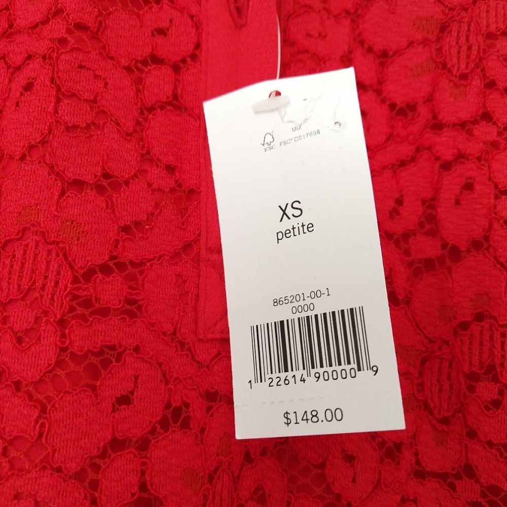 Banana Republic Petite Flutter-Sleeve Lace Dress. - Picture 4 of 4
